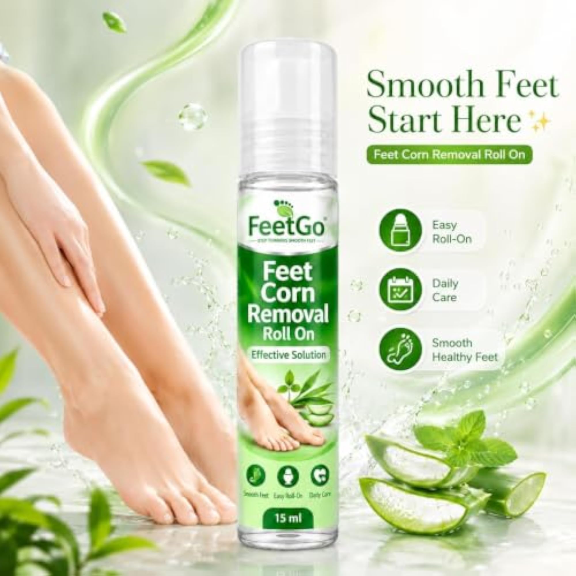 FeetGo Foot Corn Care Roll-On with Aloe Vera